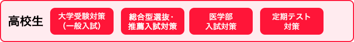 高校生 大学受験対策(一般入試) AO・推薦入試対策 医学部入試対策 定期テスト対策