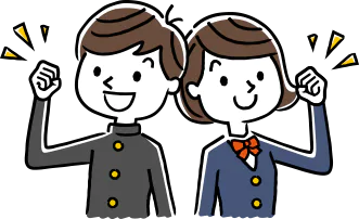 ガッツポーズをする中学生